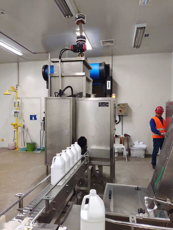 1L-4L Jerrycan Pail Can Tin Fully Automatic 4 Nozzles Mesh Conveyor Chemical Liquid Engine Oil Ex-proof Filling Machine